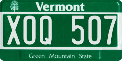 VT license plate XOQ507