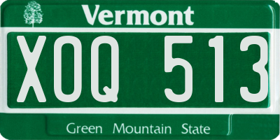 VT license plate XOQ513