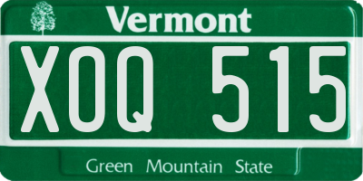 VT license plate XOQ515