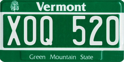 VT license plate XOQ520