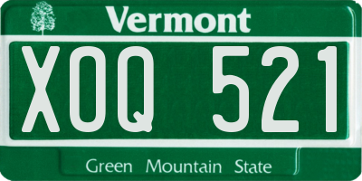 VT license plate XOQ521
