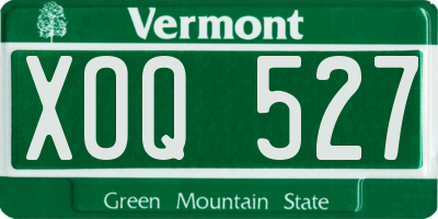 VT license plate XOQ527