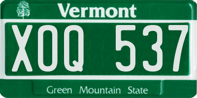 VT license plate XOQ537