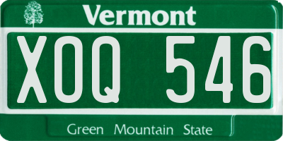 VT license plate XOQ546