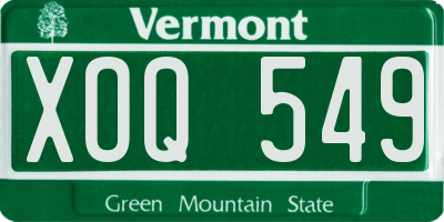 VT license plate XOQ549
