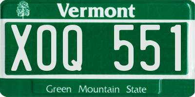 VT license plate XOQ551