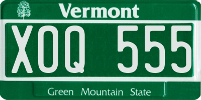 VT license plate XOQ555