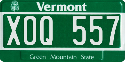 VT license plate XOQ557