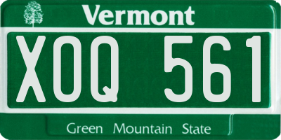 VT license plate XOQ561