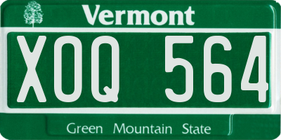 VT license plate XOQ564