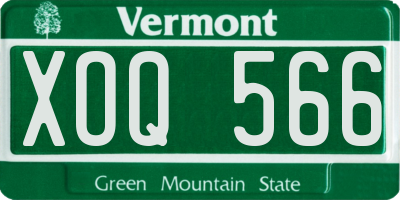 VT license plate XOQ566
