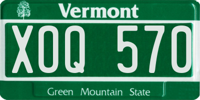 VT license plate XOQ570