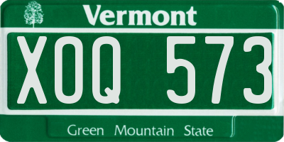 VT license plate XOQ573