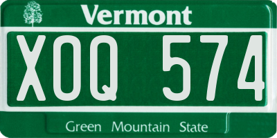 VT license plate XOQ574