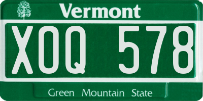 VT license plate XOQ578