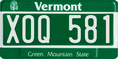 VT license plate XOQ581