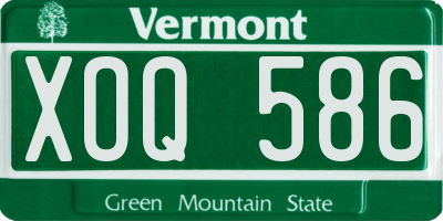 VT license plate XOQ586