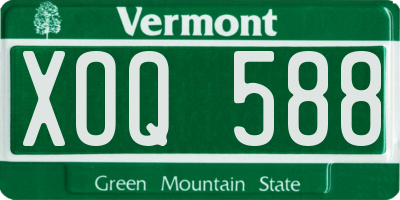 VT license plate XOQ588