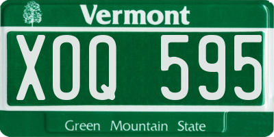 VT license plate XOQ595