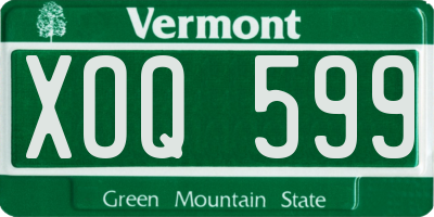 VT license plate XOQ599