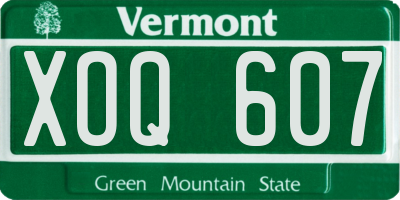 VT license plate XOQ607