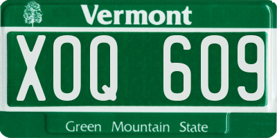 VT license plate XOQ609