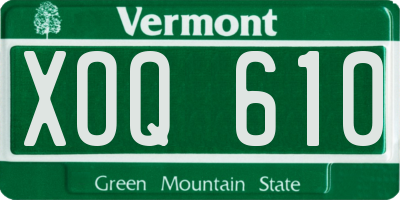VT license plate XOQ610