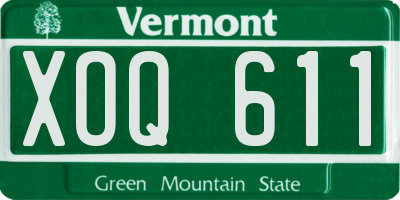 VT license plate XOQ611