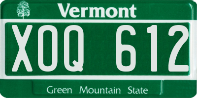 VT license plate XOQ612