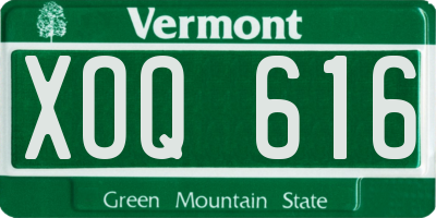VT license plate XOQ616