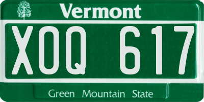 VT license plate XOQ617