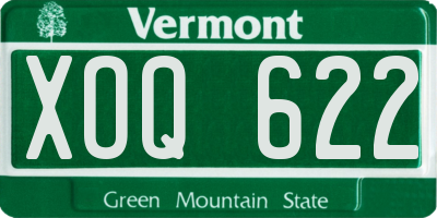 VT license plate XOQ622
