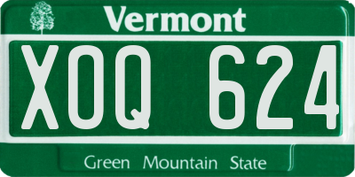 VT license plate XOQ624