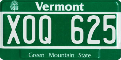 VT license plate XOQ625