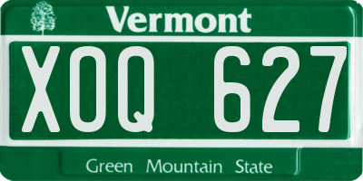 VT license plate XOQ627
