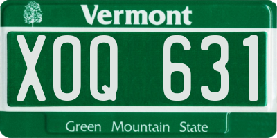 VT license plate XOQ631