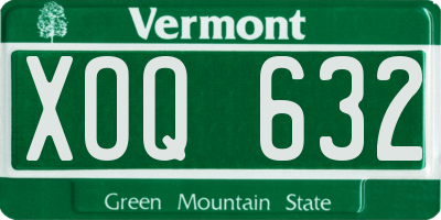 VT license plate XOQ632