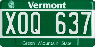VT license plate XOQ637