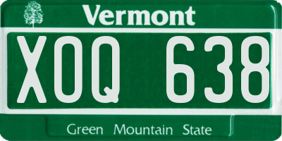 VT license plate XOQ638