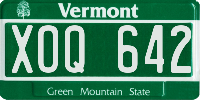 VT license plate XOQ642