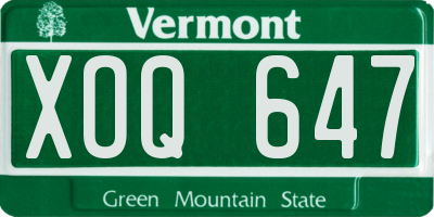 VT license plate XOQ647