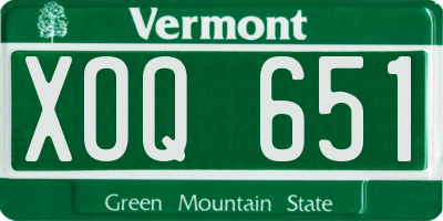 VT license plate XOQ651