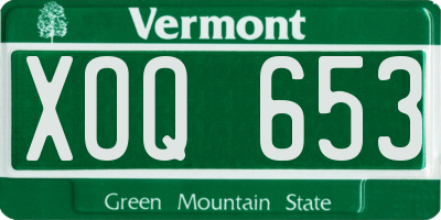 VT license plate XOQ653