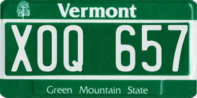 VT license plate XOQ657