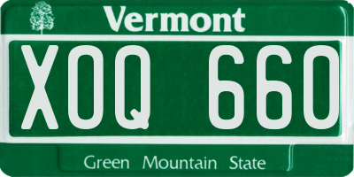 VT license plate XOQ660