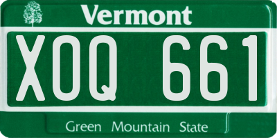 VT license plate XOQ661