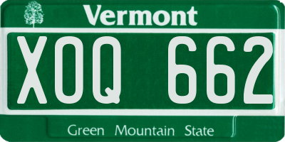 VT license plate XOQ662