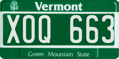 VT license plate XOQ663