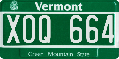 VT license plate XOQ664