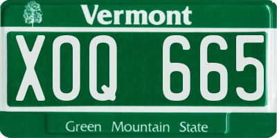 VT license plate XOQ665